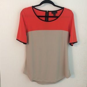 Zipper Back Color Block Blouse