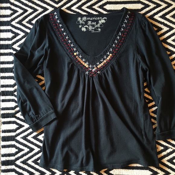 American Rag Tops - American Rag sequin detail top