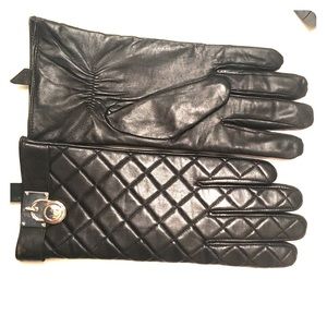 Michael Kors Quilted Leather Hamilton Lock Gloves
