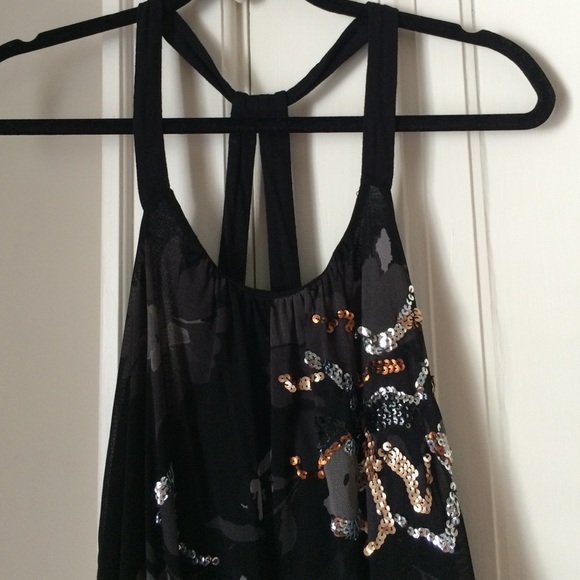 Black/Gold Sequined Tank