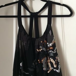 Black/Gold Sequined Tank