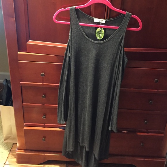 Brand new shoulder less grey dress