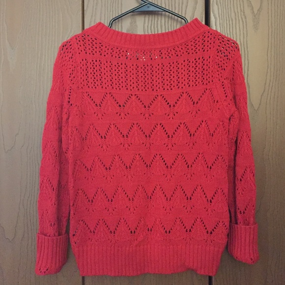 Red Open Knit Sweater - Picture 2 of 2
