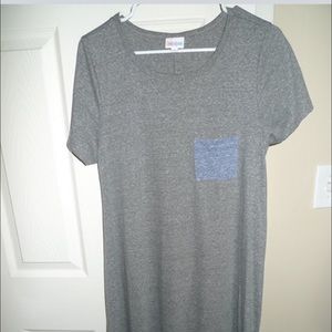 Lularoe Carly in Gray with Blue Pocket