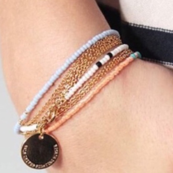 Pale blue ⭐️Sale⭐️seeded bracelets gold plated. - Picture 3 of 4