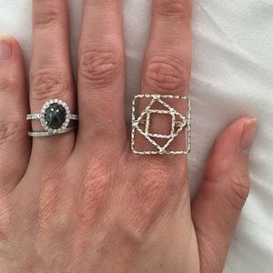925 geometric ring Aprox size 7.