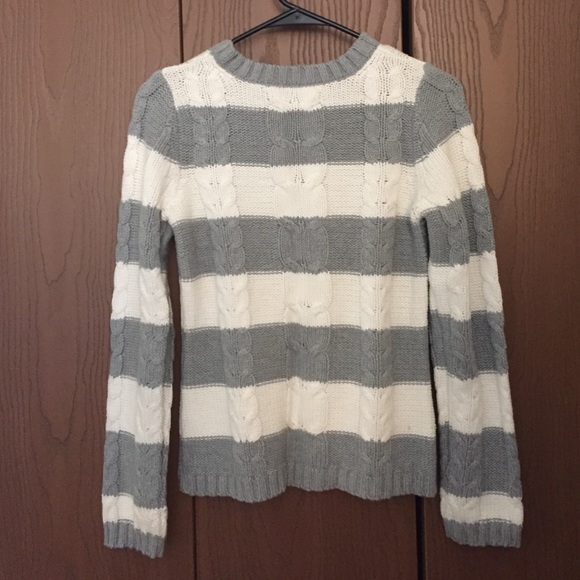 Grey and White Striped Sweater - Picture 2 of 2