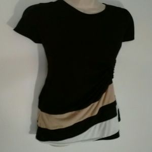 Black & white/tan Top. Size medium