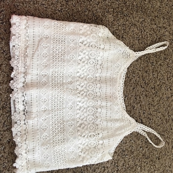 White lace crop top