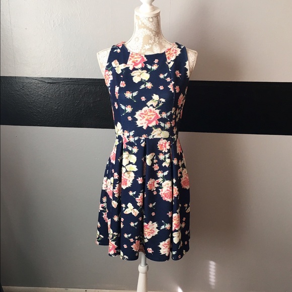 Xhilaration Dresses & Skirts - Navy and Floral Dress