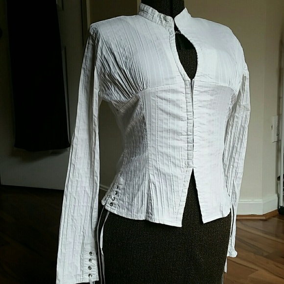 Tops - White Corset Blouse Size 8