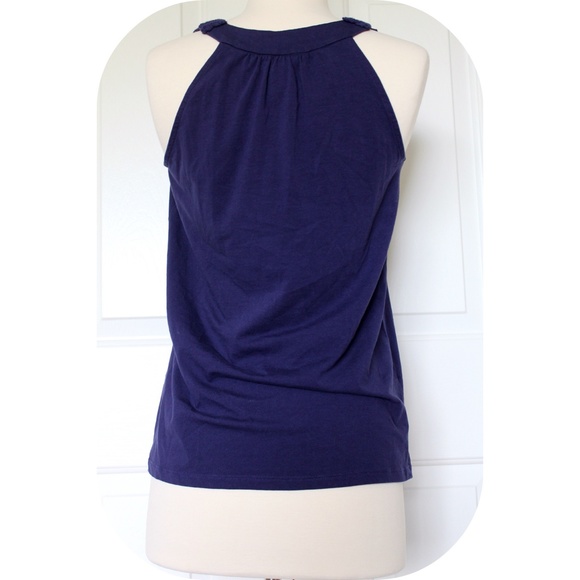 Navy Blue High Neck Tank - Picture 2 of 4