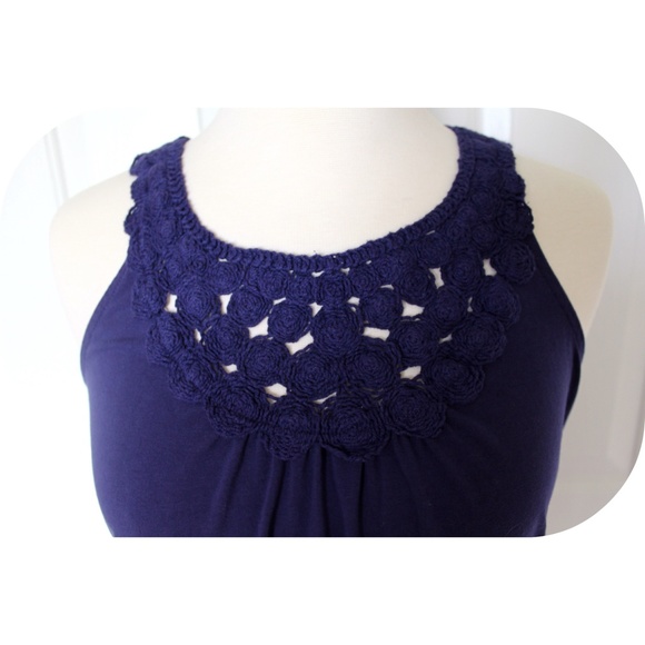 Navy Blue High Neck Tank - Picture 3 of 4