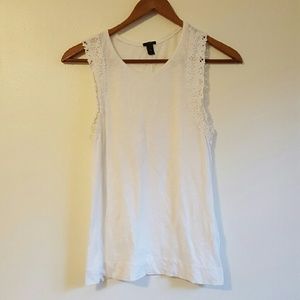 J. Crew white lace tank