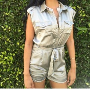 Satin Cargo Romper