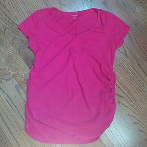 Motherhood Maternity Pink Scooped Neck Tee