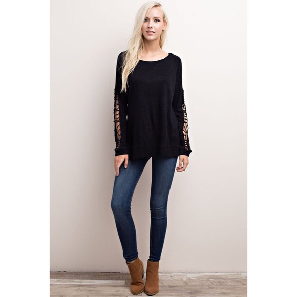 •LAST•  Name the Day Crochet Sweater - Black - Picture 2 of 4