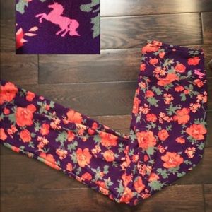 Lularoe OS floral unicorn leggings