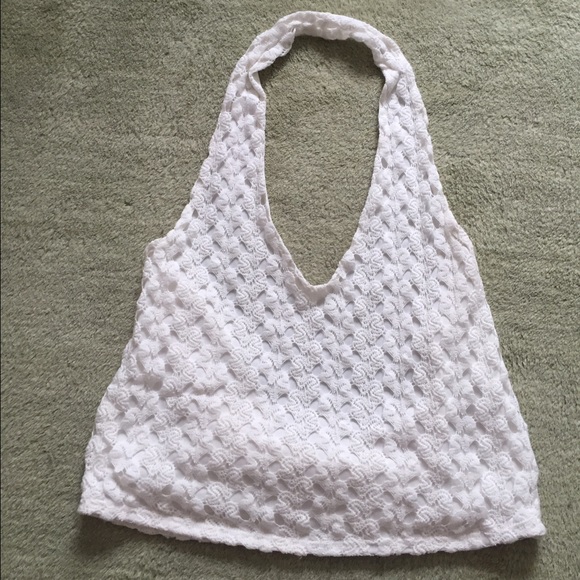 Garage Tops - Garage Lace Halter Crop Top