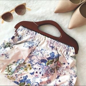 H&M Wood and Canvas Purse