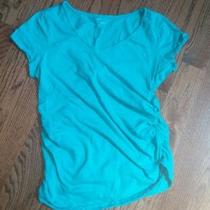 Motherhood Maternity Scooped Neck Teal Blue Tee