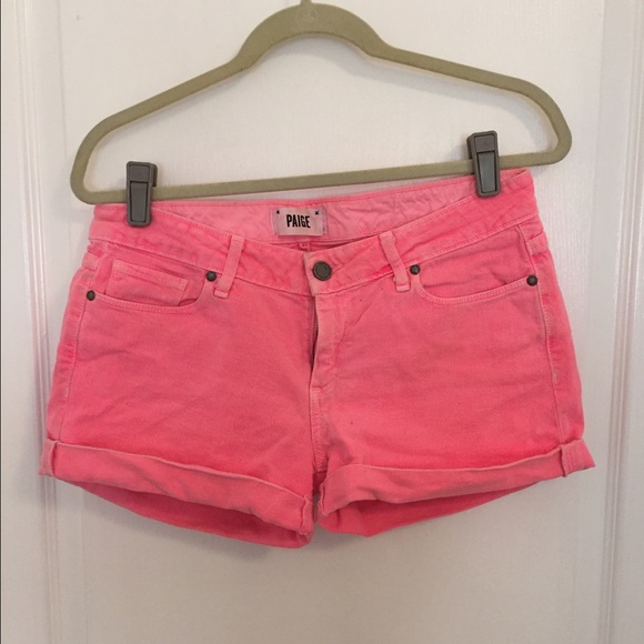 Paige Jeans pink denim shorts