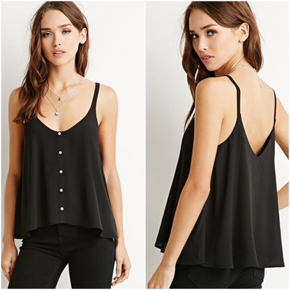 black chiffon tank top