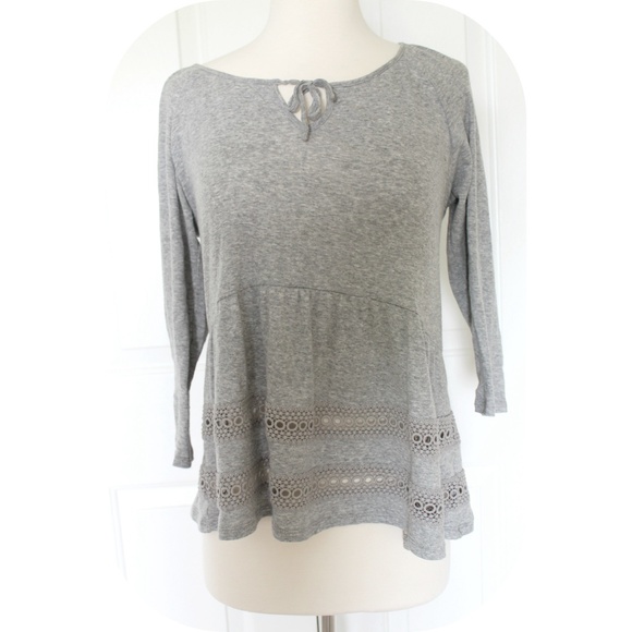Grey Flowy Peplum Top - Picture 1 of 3