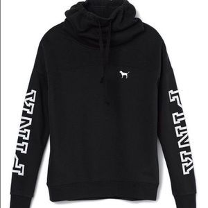 Pink cowl neck hoodie