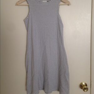 Gray/white striped dress