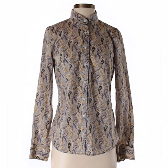J. Crew Tops - J. Crew Paisley Long Sleeve Button Up Sz 2