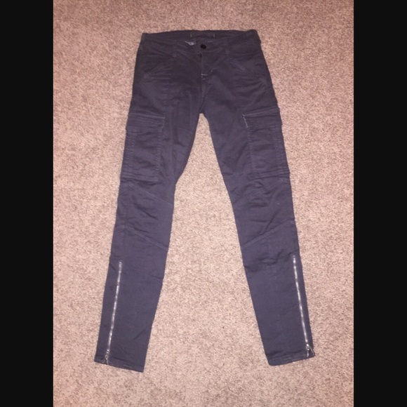 J Brand Houlihan Sharkskin Gray Cargo Twill Pants
