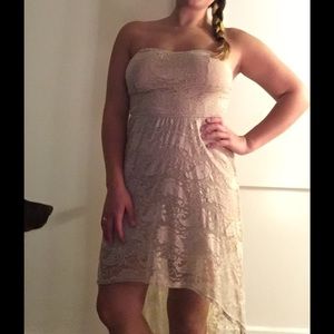 Lace beige dress