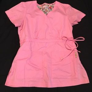 Koi pink scrub top