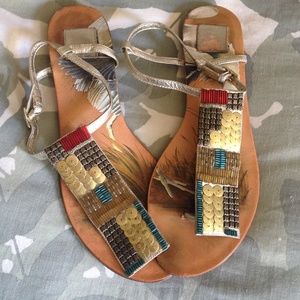 Boho chic Hand painted sandals