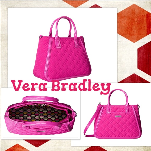 Vera Bradley Trimmed Trapeze Satchel Fuchsia