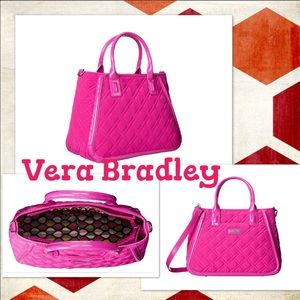 Vera Bradley Trimmed Trapeze Satchel Fuchsia