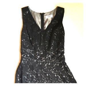 Ann Taylor Loft 00P Black Lace Sleeveless Dress