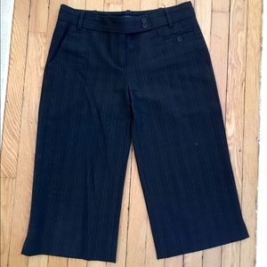 BCBG Charcoal Gaucho Capri Dress Pant Thin Stripes