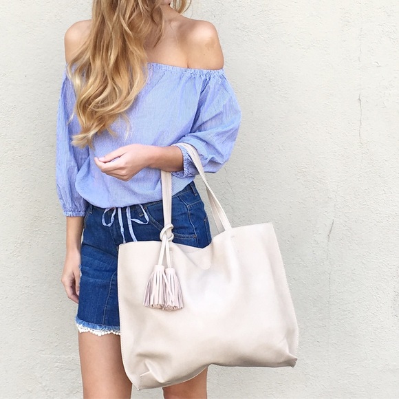 beige tote - Picture 3 of 3