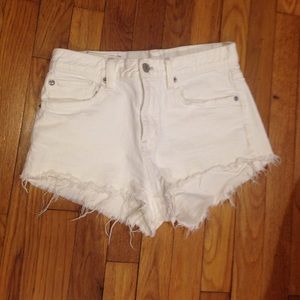 White cut off shorts
