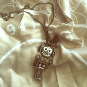 Cute like vintage music robot necklace 🤖🎼