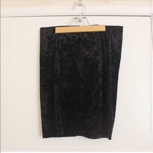 Crushed Velvet Pencil Skirt