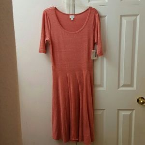 NWT Lularoe Heathered Red Nicole dress