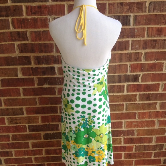 Colorful dress with bold yellow and green pattern - Picture 4 of 4