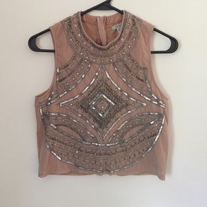 Urban outfitters blush embellished crop top