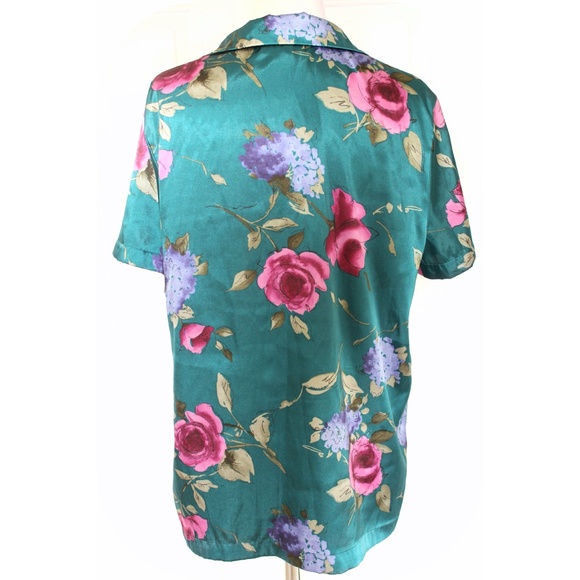 Floral Silky Pj Top - Picture 2 of 3