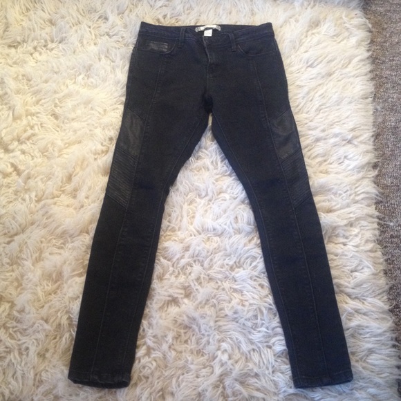 Forever 21 Black Moto Skinny Jeans
