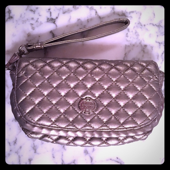 Armani Exchange Metallic Leather Clutch