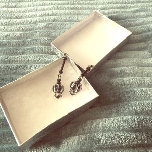 Black bead earrings